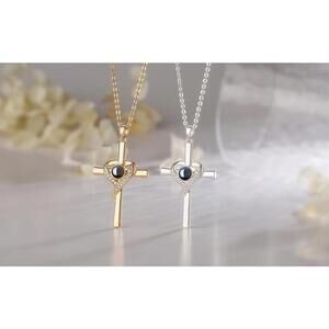 Avotto Cross Necklace w-Bible Verse/ Isaiah 41:10/ 18 in +2/ Gold Plated